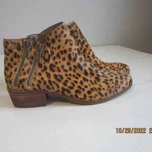 Gianni Bini 9-1/2 M Size Animal Print Leather Block Women's Ankle Boots